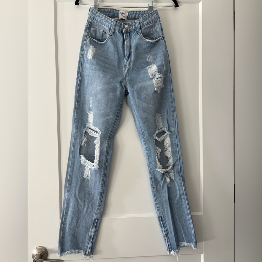 Princess Polly Distressed Light Blue Women's Jeans